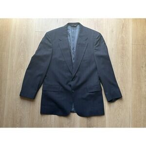 VTG Brooks Brothers Men's Wool Suit Jacket Coat Black Pinstripe • 42‎ / 44 R
